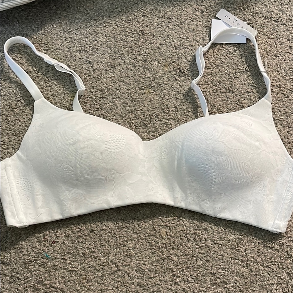 Reveal Lingerie The Perfect Lace Wireless Bra Style-RR0013 - Pearl White